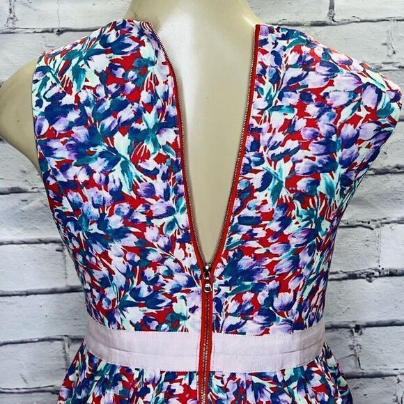 Suno Womens Multicolor Floral Print Sleeveless Fit And Flare Dress Size 4 - Picture 4 of 9